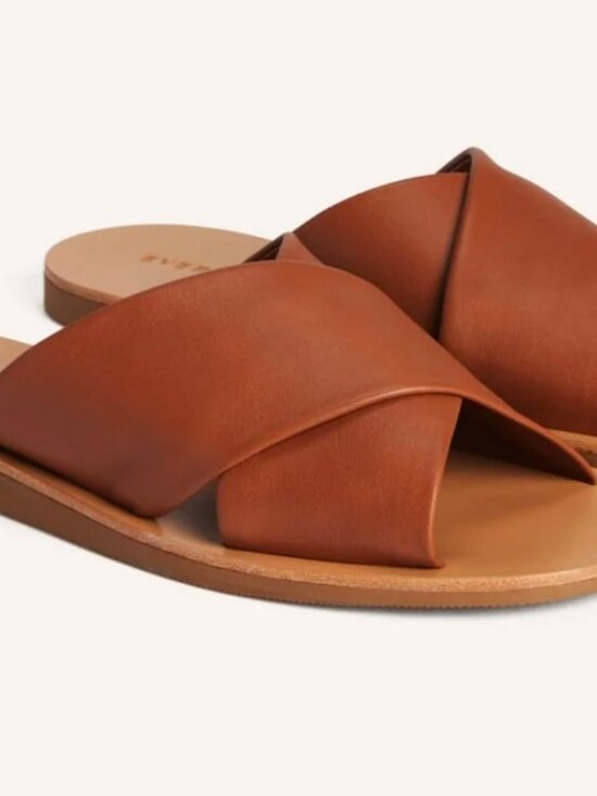 Everlane Shoes - Everlane Day Crossover Sandal Sienna Brown Leather Women's Size 7.5 NEW in Box